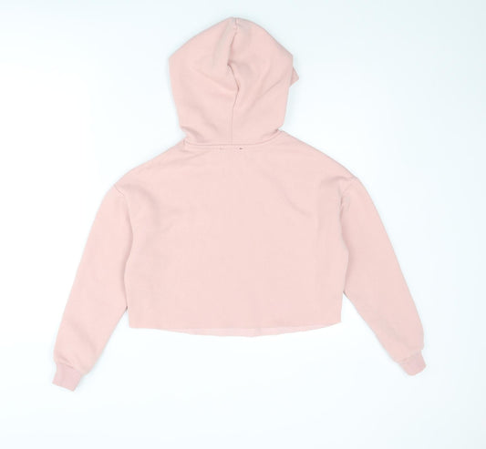 New Look Girls Pink Polyester Pullover Hoodie Size 10-11 Years Pullover