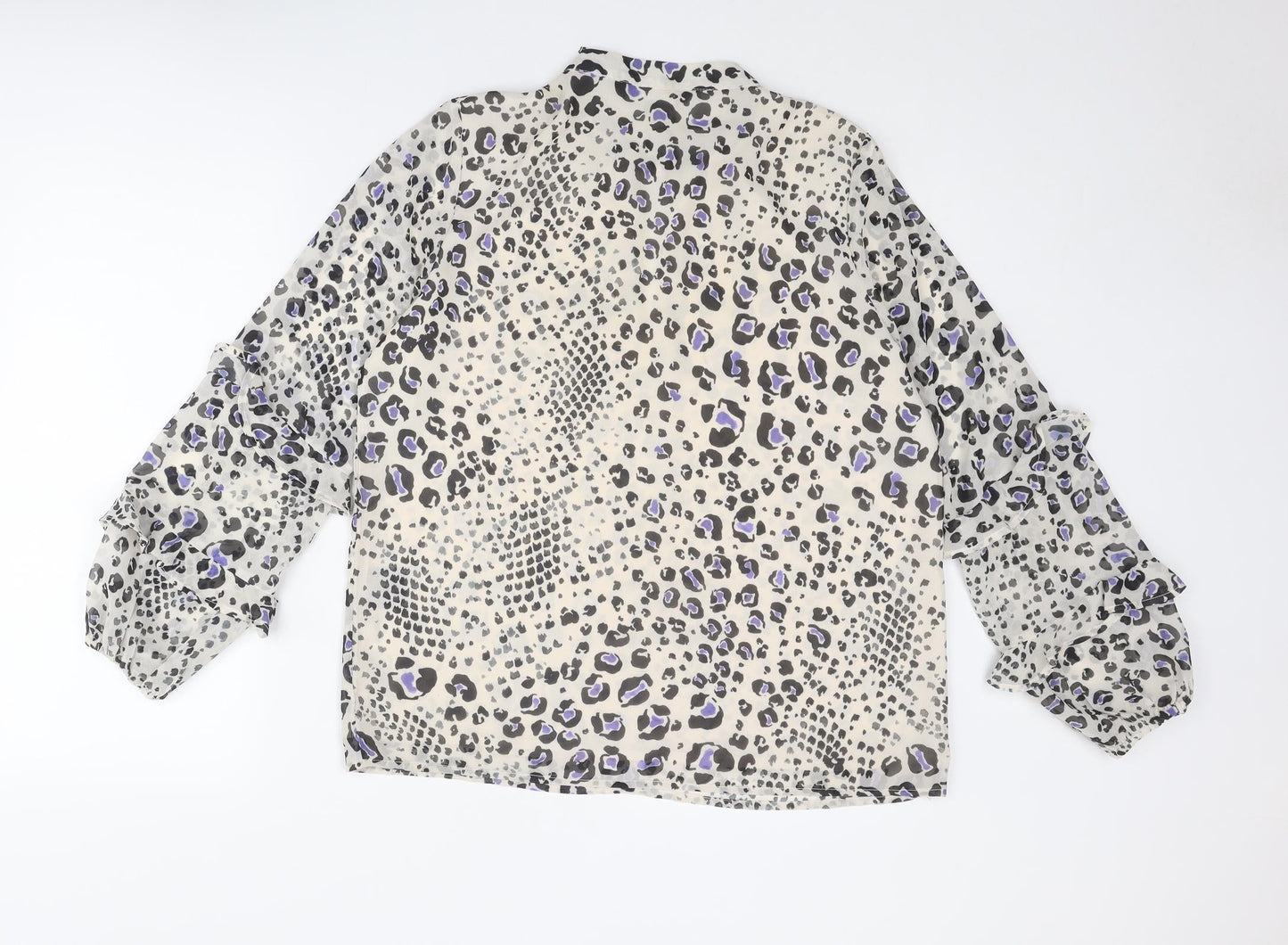 Sosandar Womens Multicoloured Animal Print Polyester Basic Blouse Size 12 Mock Neck