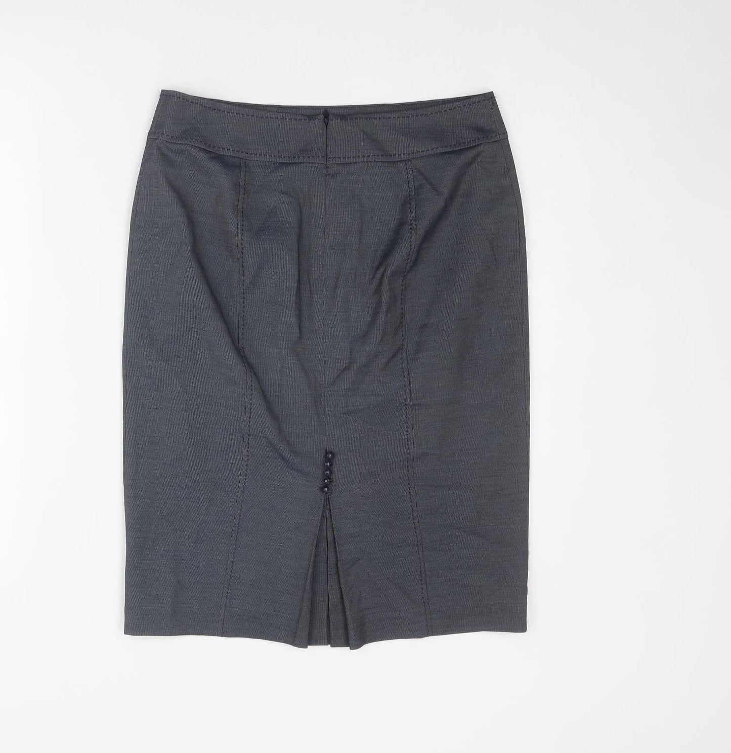 Marks and Spencer Womens Blue Polyester Straight & Pencil Skirt Size 10 Zip