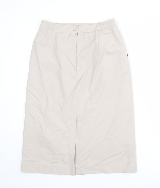 Dannimac Womens Beige Polyester A-Line Skirt Size 12 Zip
