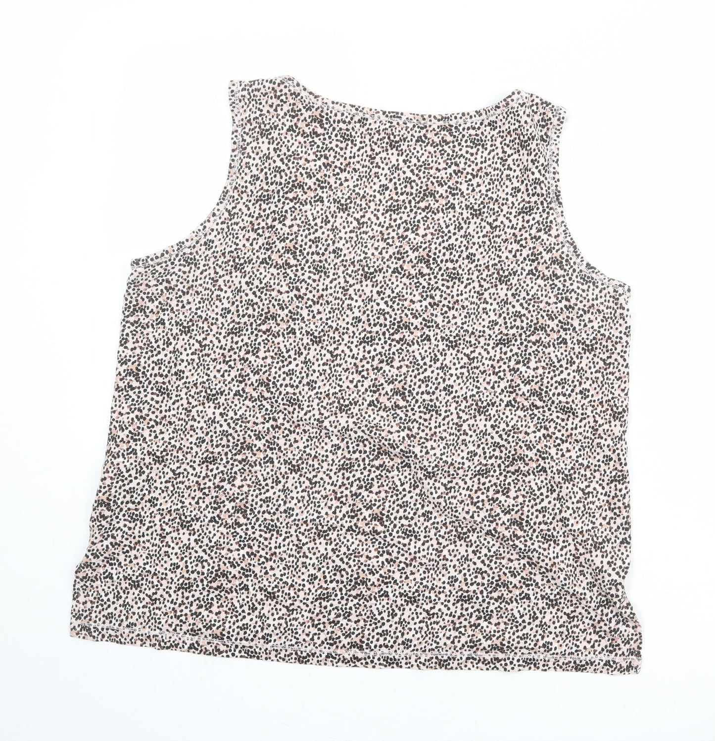 Debenhams Womens Multicoloured Geometric 100% Cotton Basic Tank Size 18 Scoop Neck
