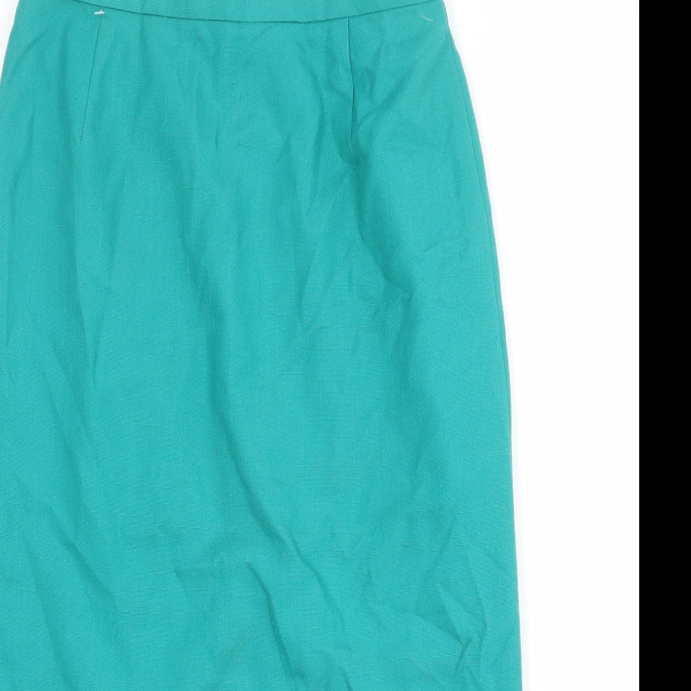 Compliments Womens Green Polyester Straight & Pencil Skirt Size 12 Zip