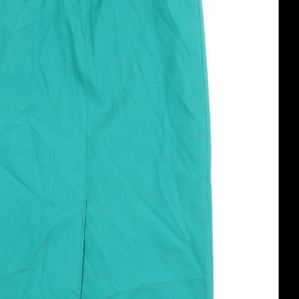 Compliments Womens Green Polyester Straight & Pencil Skirt Size 12 Zip