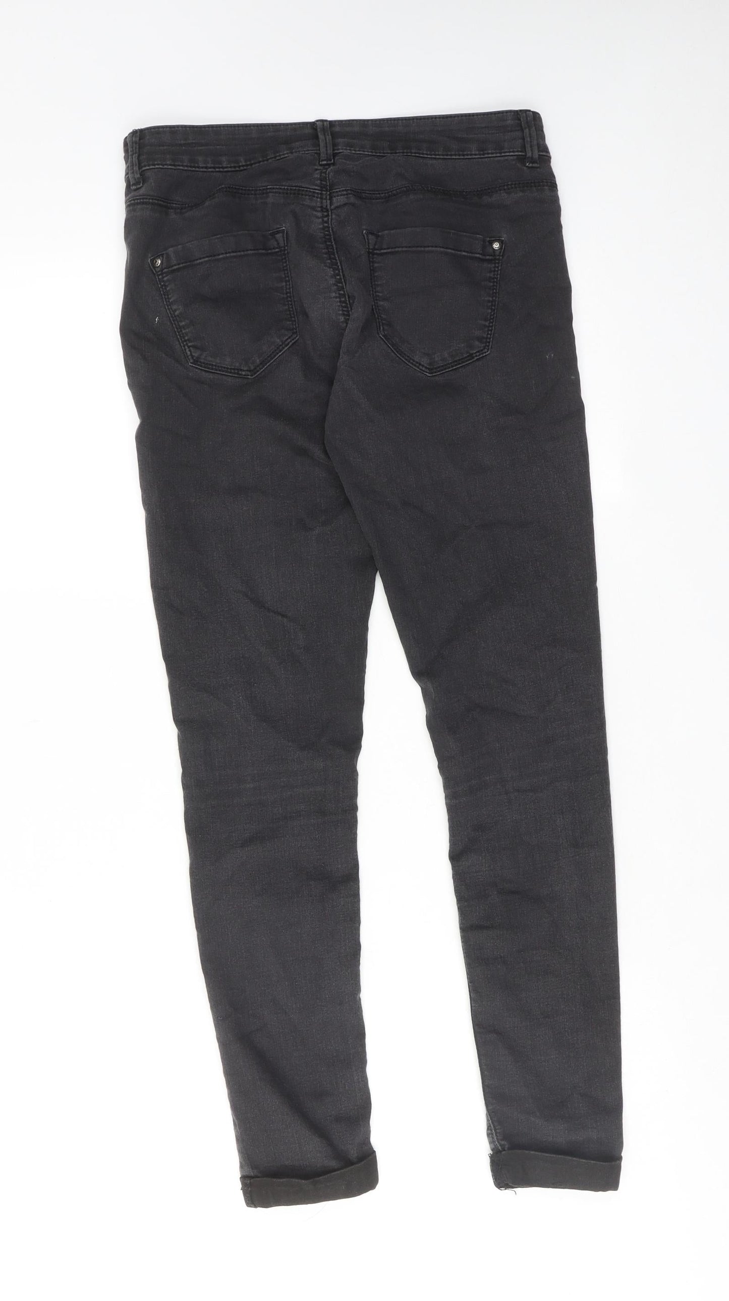 Topshop Womens Black Cotton Skinny Jeans Size 28 in L28 in Regular Zip