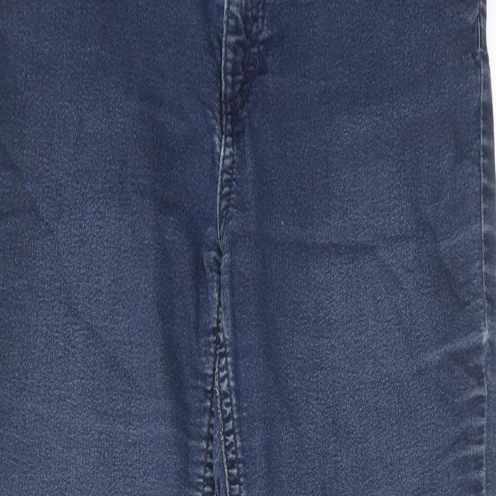 Marks and Spencer Womens Blue Cotton Skinny Jeans Size 10 Regular Zip