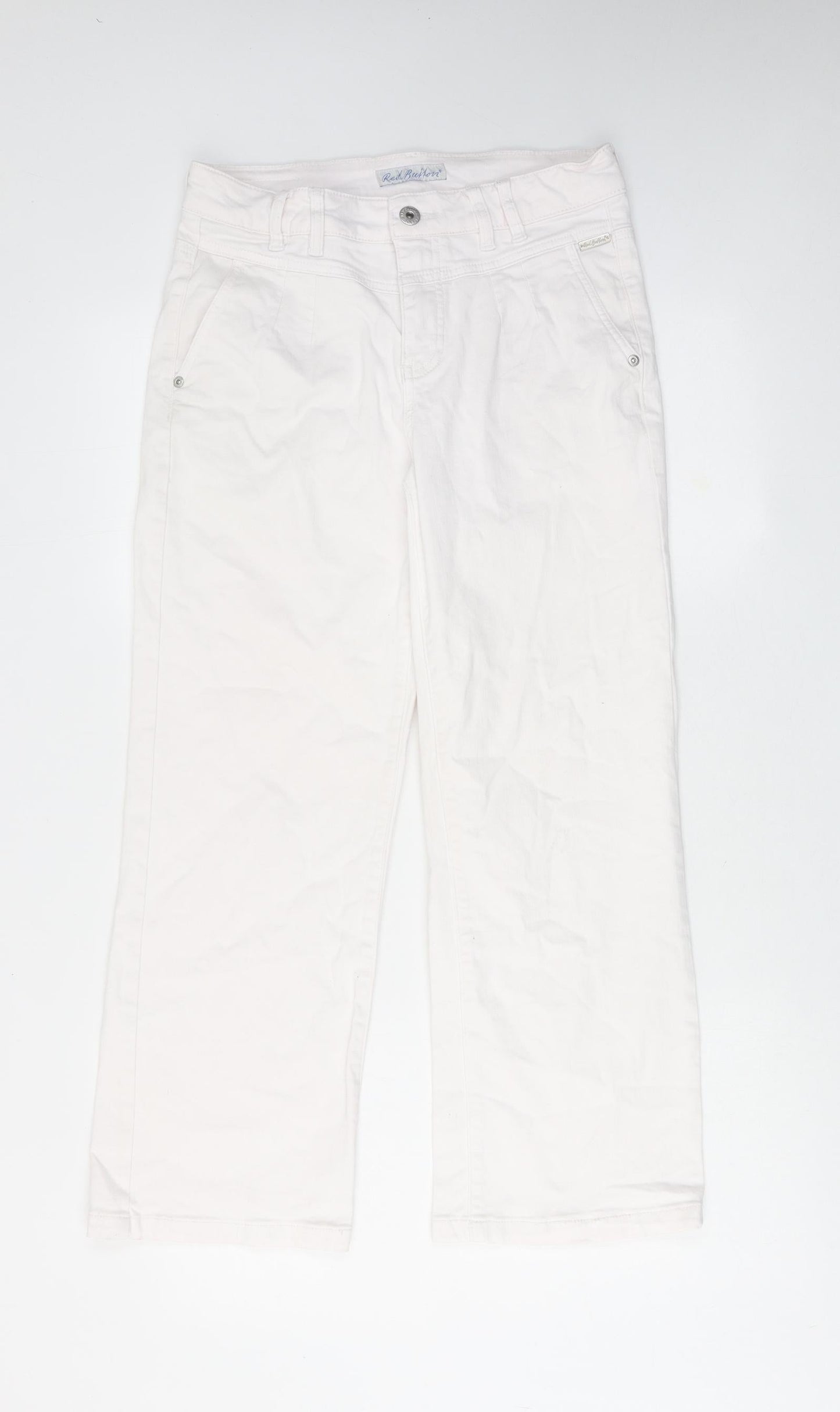 Red Button Womens Pink Cotton Bootcut Jeans Size 8 Regular Zip