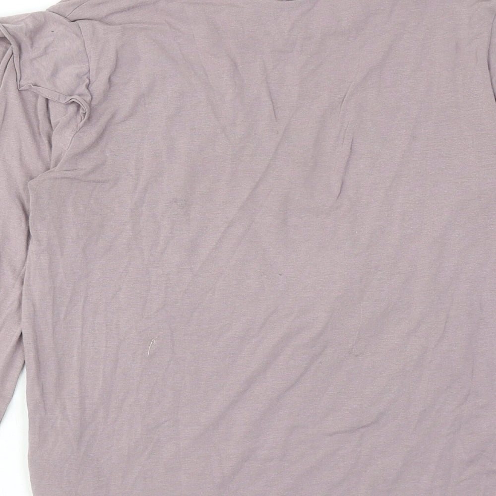 Topshop Womens Purple Viscose Basic T-Shirt Size 6 Round Neck