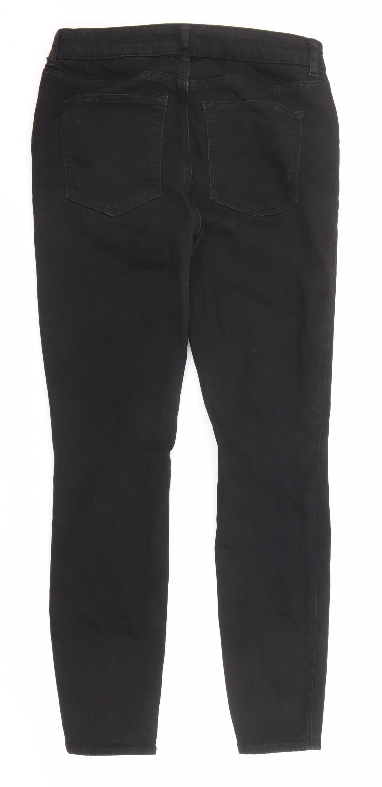 H&M Womens Black Cotton Skinny Jeans Size 28 in Regular Zip