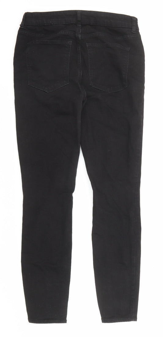 H&M Womens Black Cotton Skinny Jeans Size 28 in Regular Zip