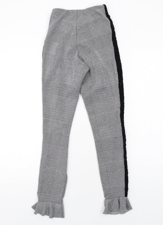 ASOS Womens Grey Plaid Polyester Trousers Size 4 Regular