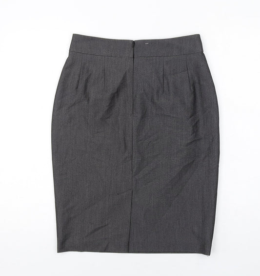 Limited Collection Womens Grey Polyester Straight & Pencil Skirt Size 10 Zip