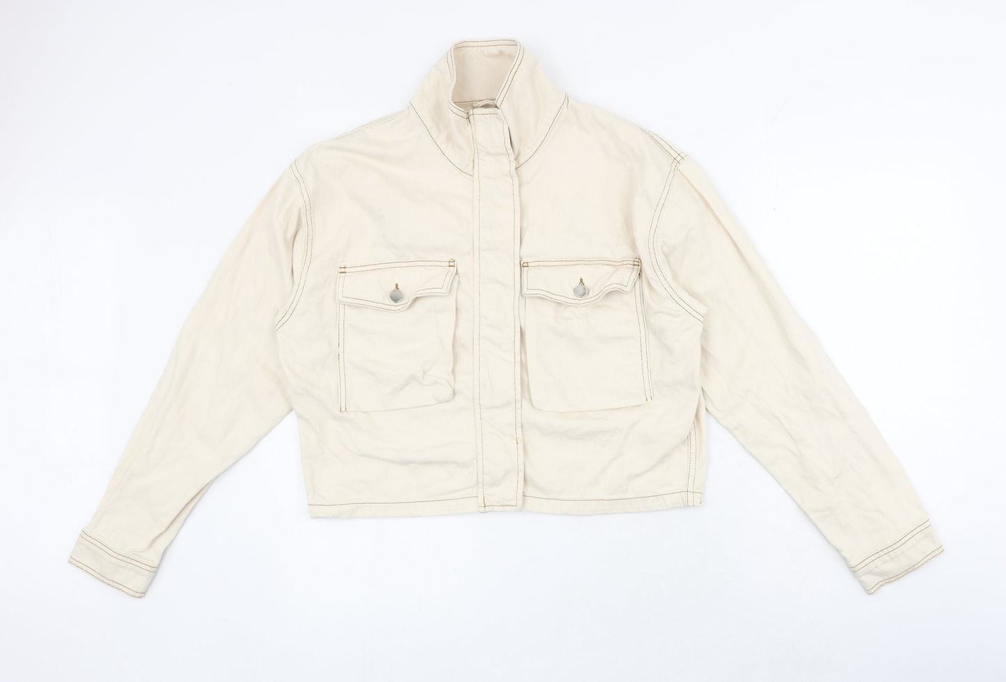 Topshop Womens Ivory Jacket Size M Zip