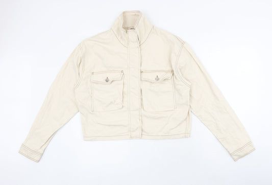 Topshop Womens Ivory Jacket Size M Zip