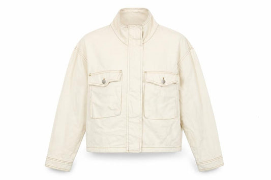 Topshop Womens Ivory Jacket Size M Zip