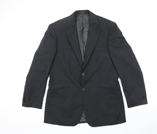 Simon Carter Mens Black Polyester Jacket Suit Jacket Size M Regular