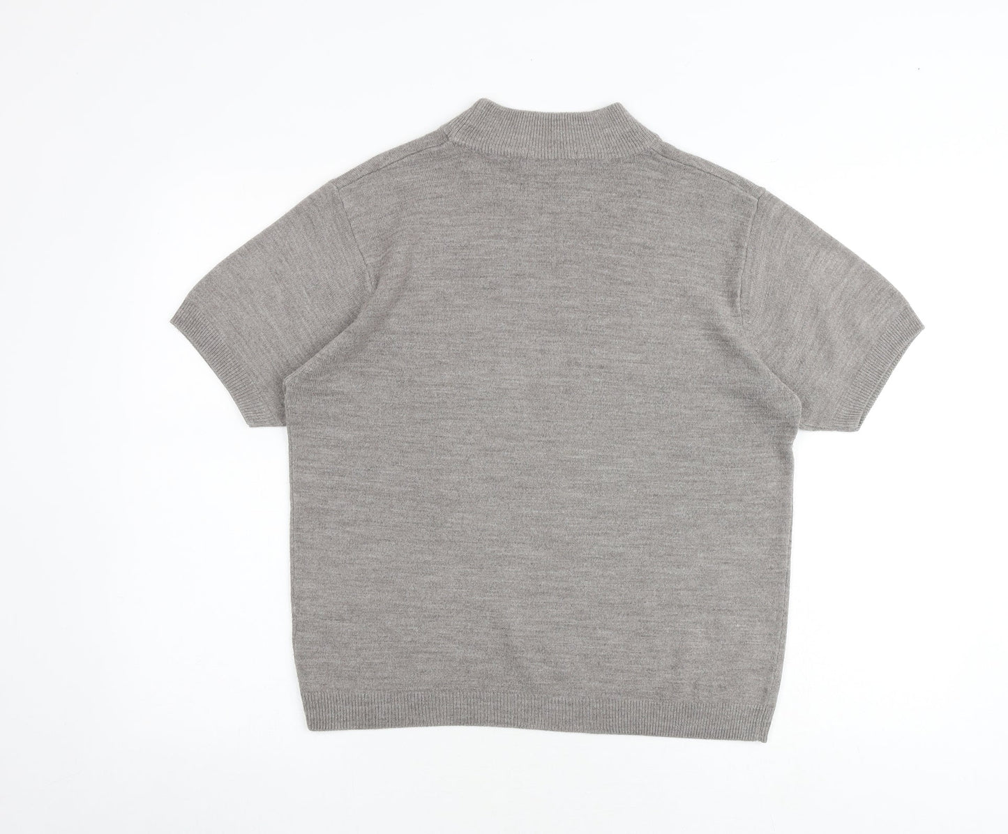 Berkertex Womens Grey Mock Neck Acrylic Pullover Jumper Size 14 - Size 14-16