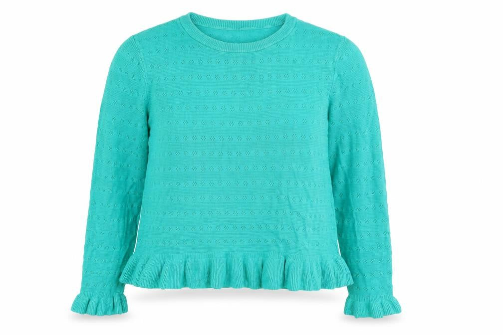Marks and Spencer Womens Green Crew Neck Viscose Pullover Jumper Size 14