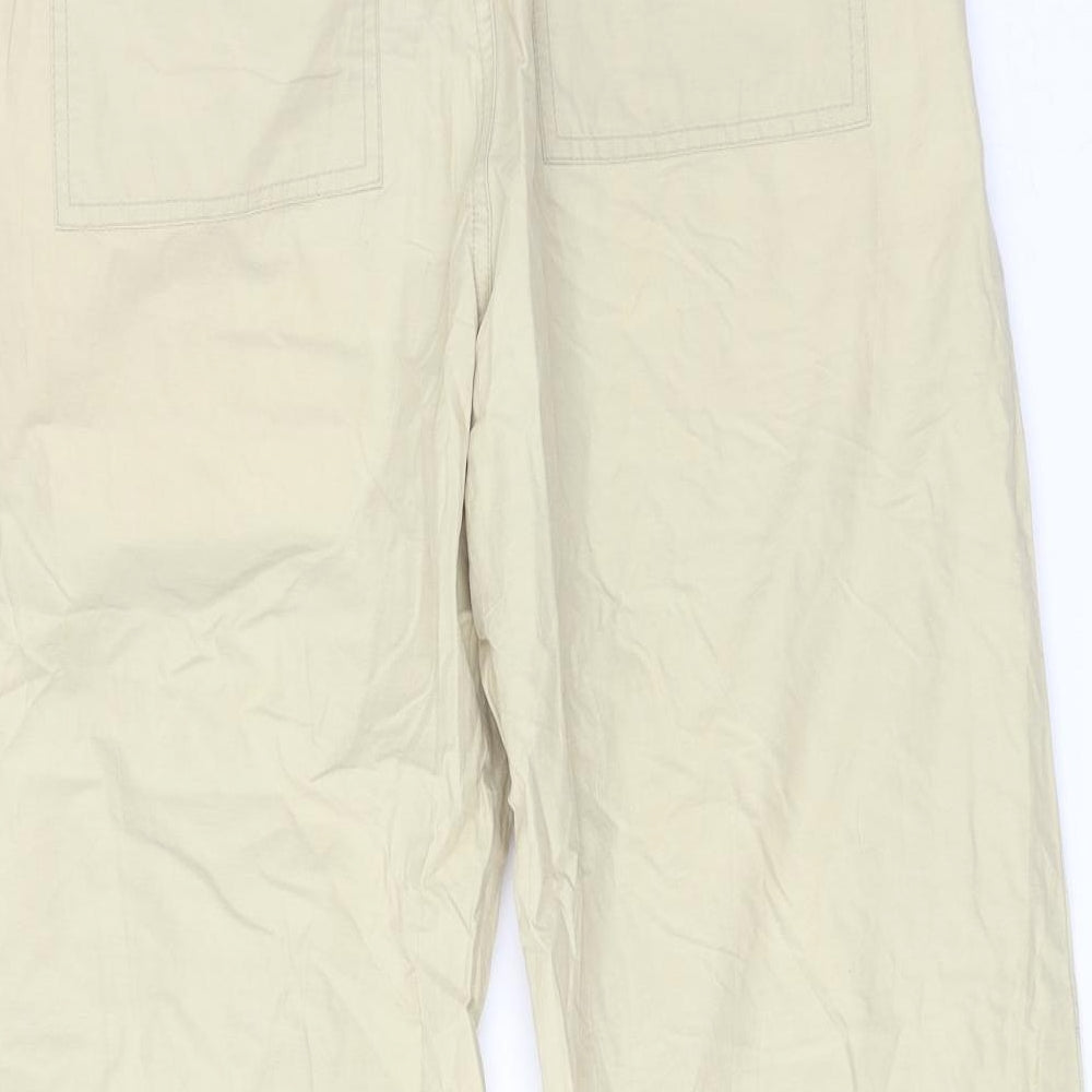 Marwin Womens Beige Cotton Trousers Size S Regular Zip - Drawstring Hem