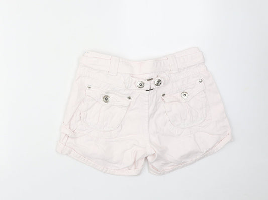 915 Teenwear Girls Pink Cotton Hot Pants Shorts Size 11 Years Regular Zip