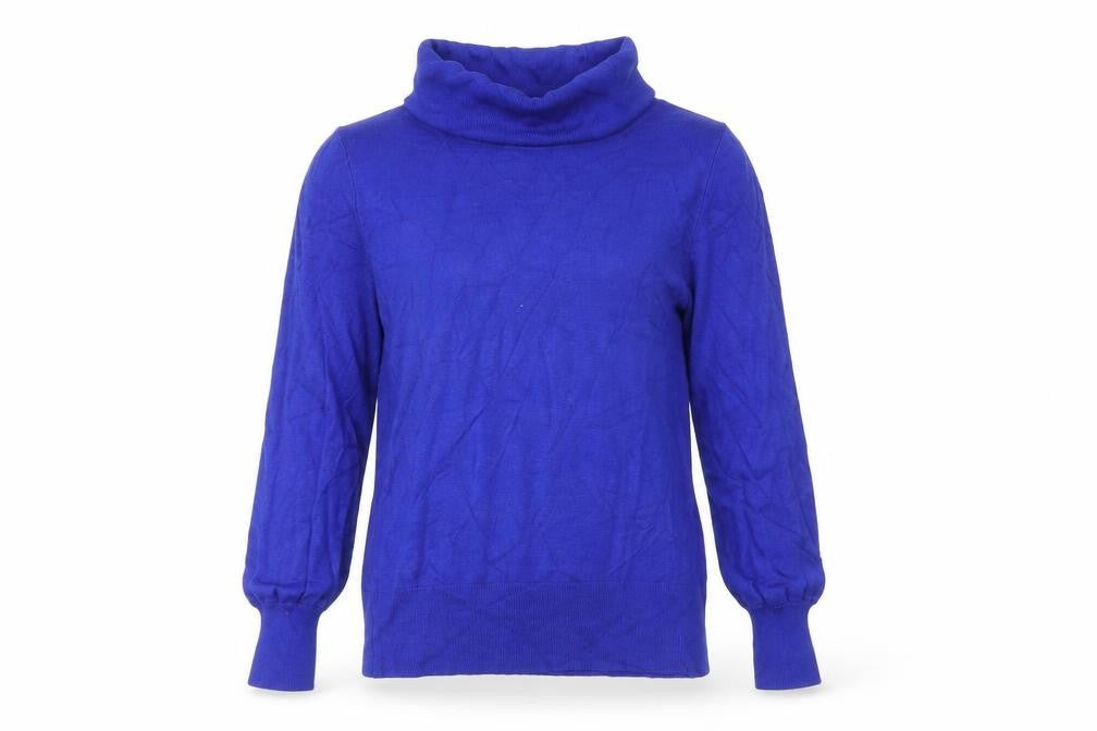 Marks and Spencer Womens Blue Roll Neck Viscose Pullover Jumper Size 10