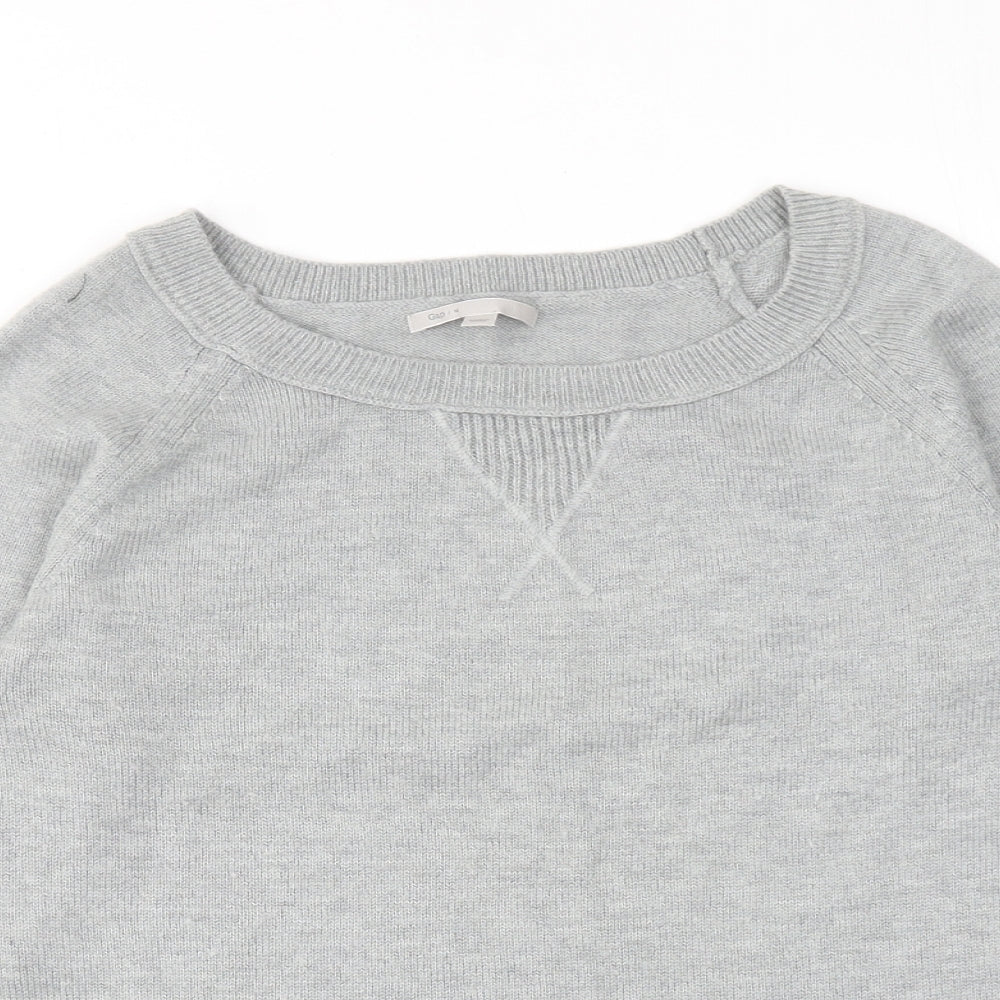 Gap Womens Grey Round Neck Nylon Pullover Jumper Size M