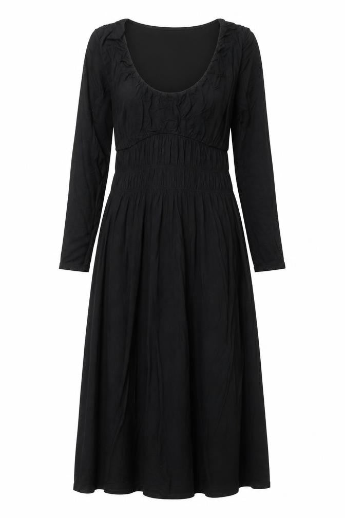 Marks and Spencer Womens Black Viscose A-Line Size 8 Scoop Neck Pullover