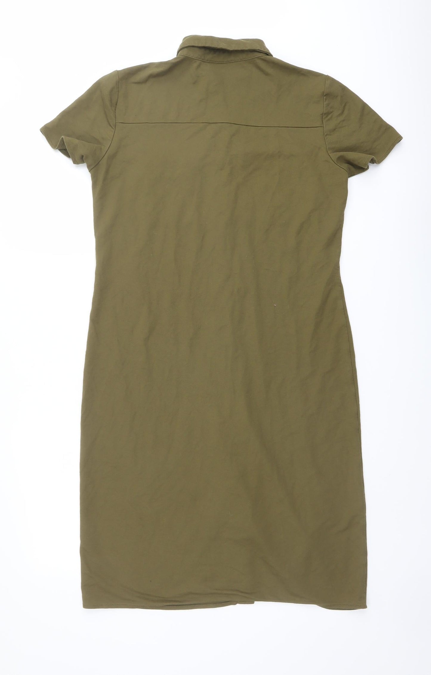 VILA Womens Green Viscose Shirt Dress Size XS Collared Snap