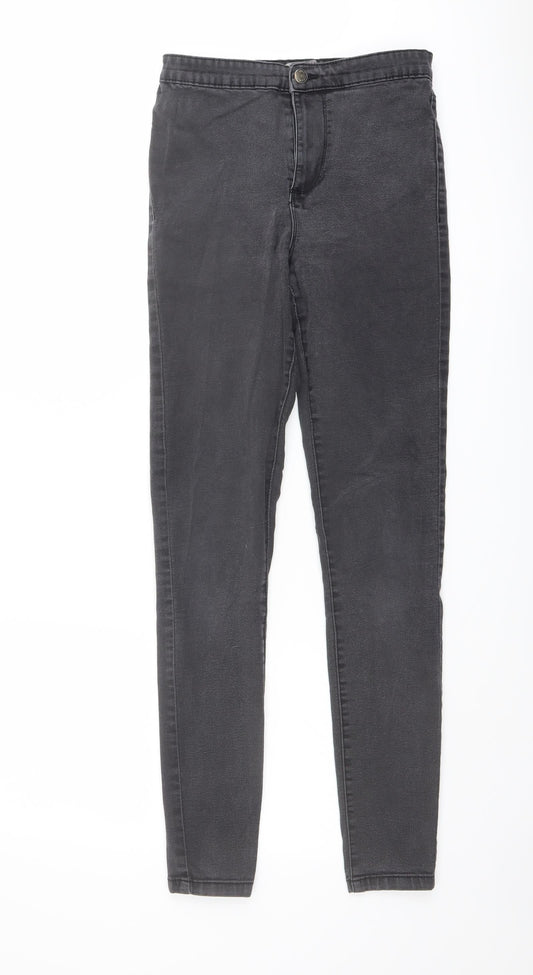 Denim & Co. Womens Grey Cotton Skinny Jeans Size 10 L29 in Regular Button
