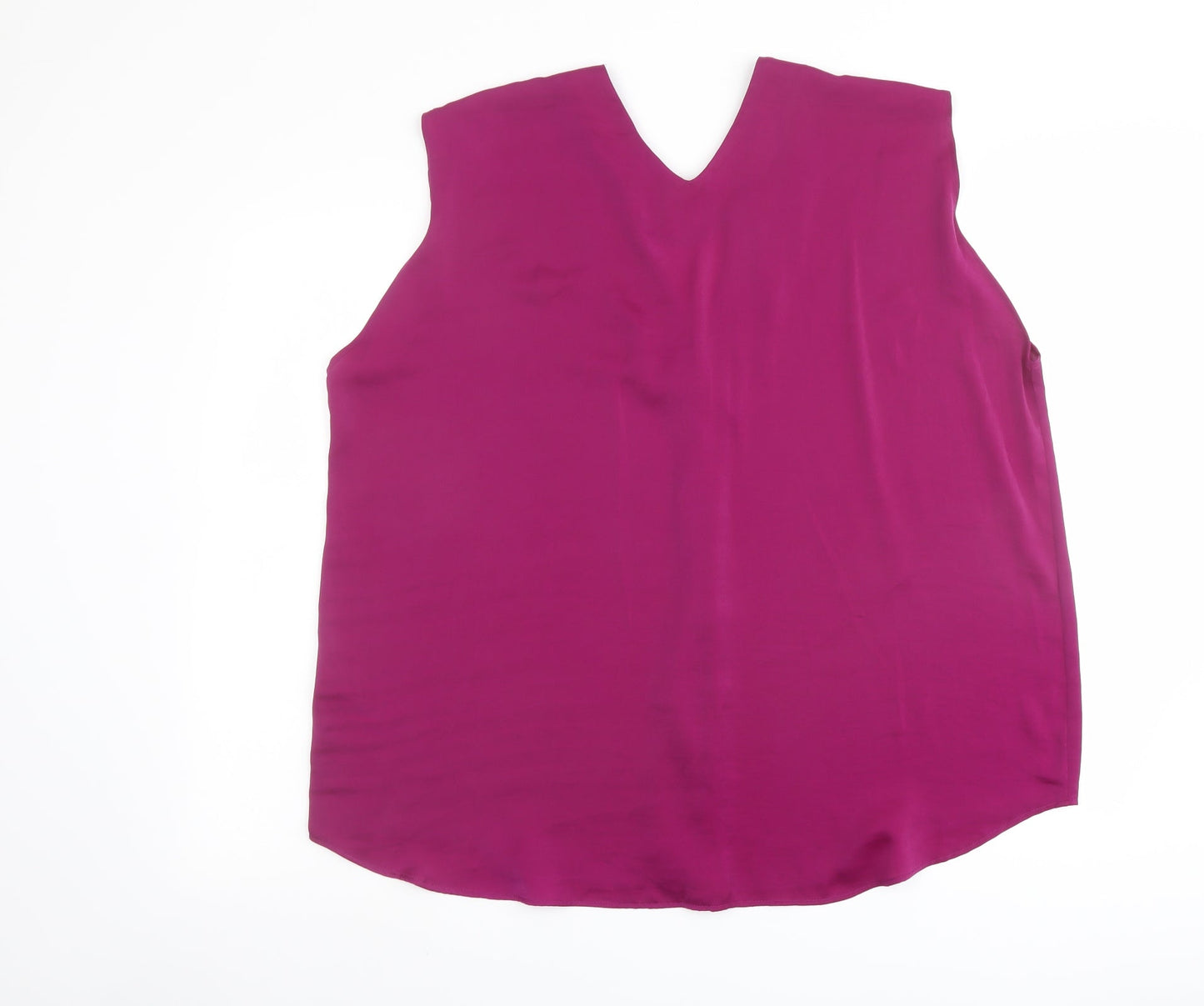 Marks and Spencer Womens Purple Polyester Basic Blouse Size 20 V-Neck