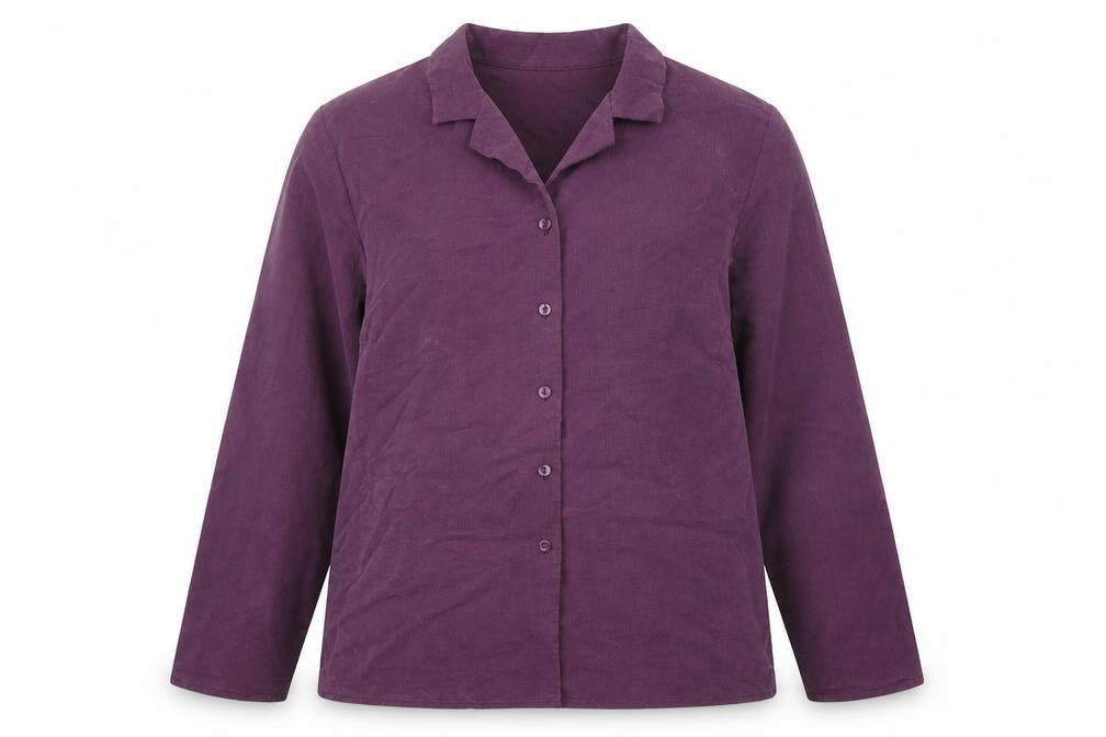 Holmewood Womens Purple Polyamide Basic Button-Up Size 16 Collared