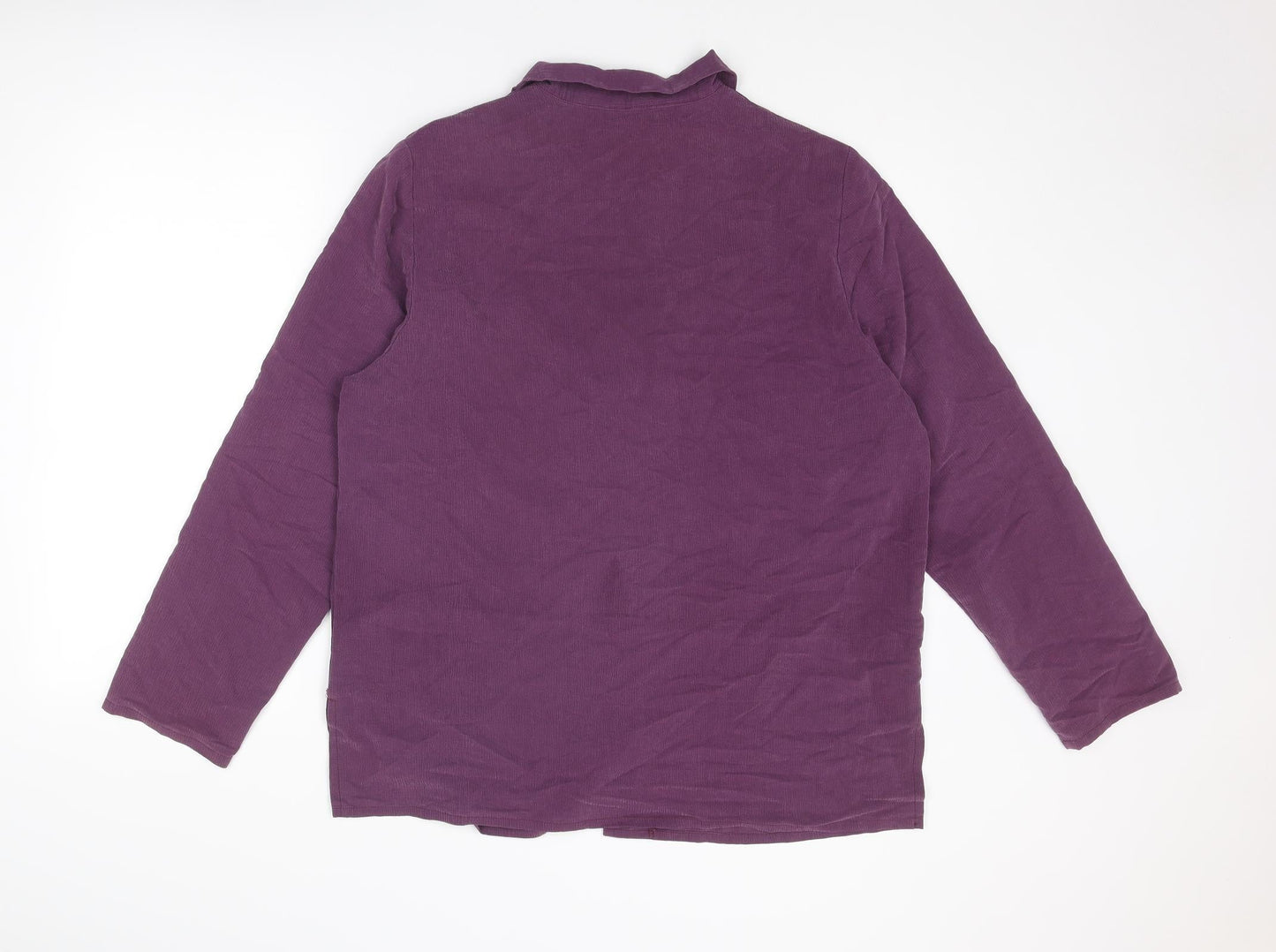 Holmewood Womens Purple Polyamide Basic Button-Up Size 16 Collared
