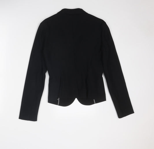 Sisley Womens Black Jacket Blazer Size 14 Button