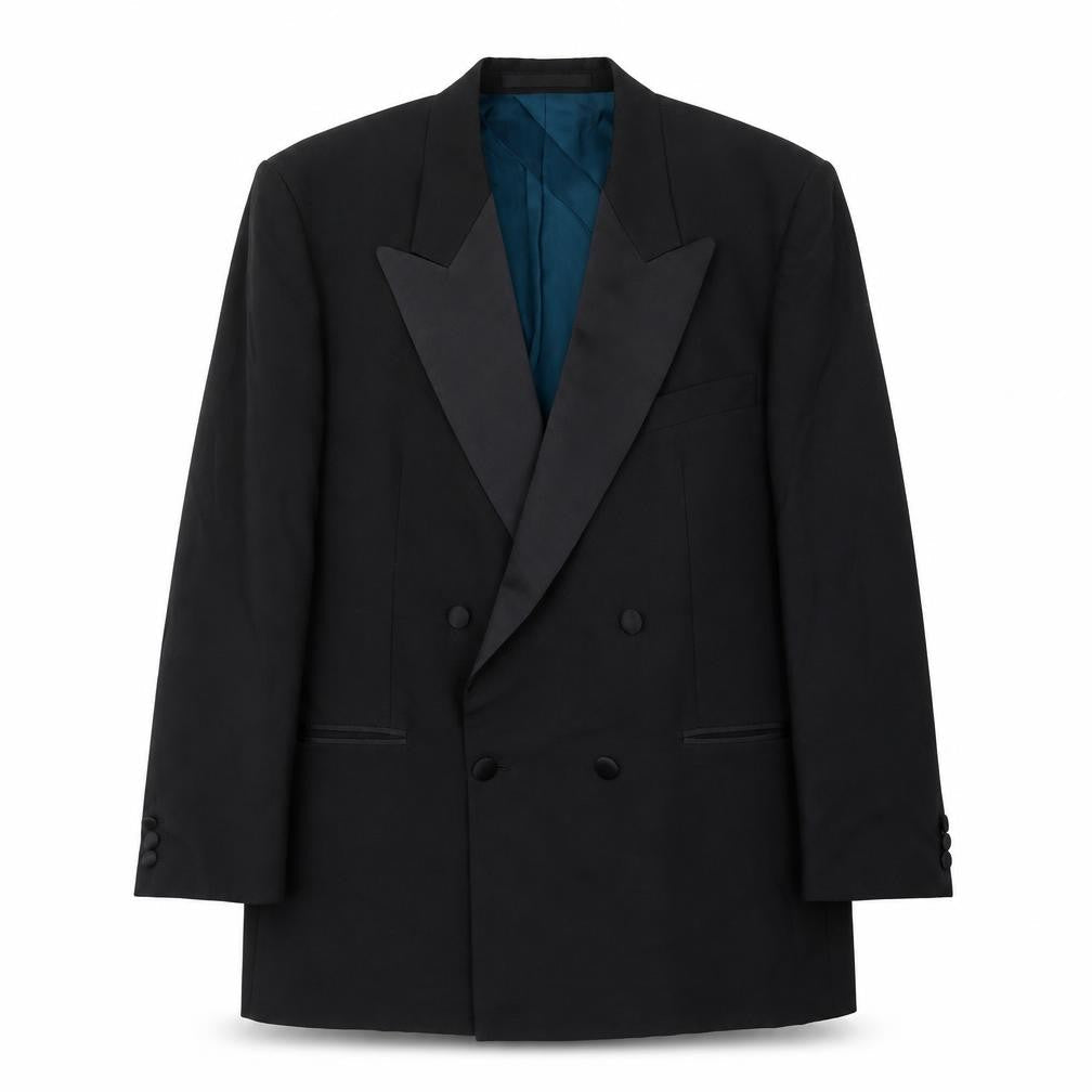 Marks and Spencer Mens Black Polyester Tuxedo Suit Jacket Size 42 Regular