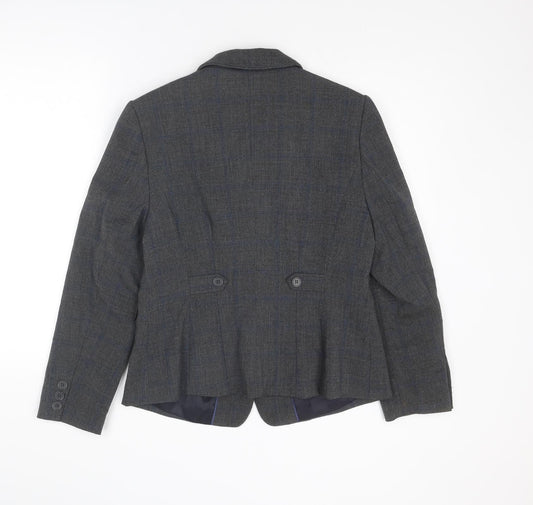 NEXT Womens Grey Polyester Jacket Blazer Size 14