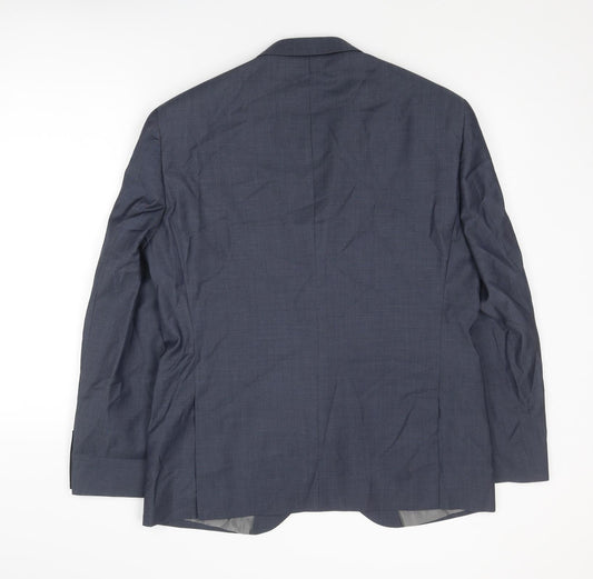 Marks and Spencer Mens Blue Wool Jacket Suit Jacket Size 42 Regular