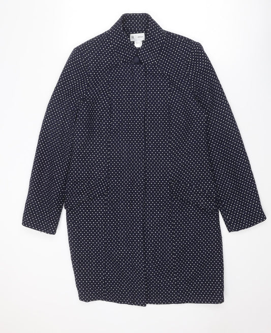 La Redoute Womens Blue Polka Dot Rain Coat Coat Size 10 Zip