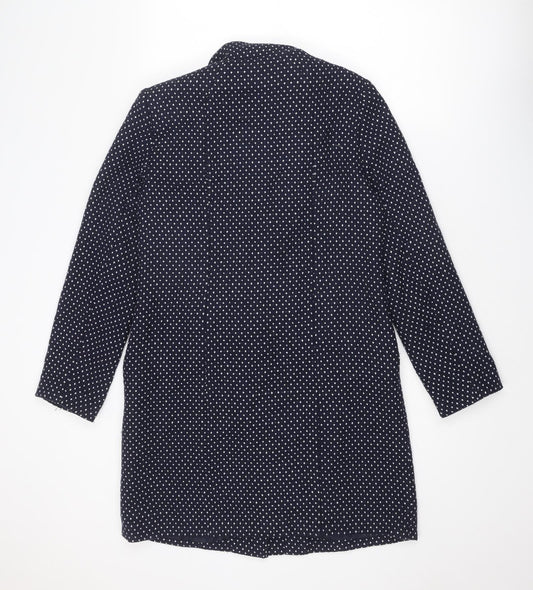 La Redoute Womens Blue Polka Dot Rain Coat Coat Size 10 Zip