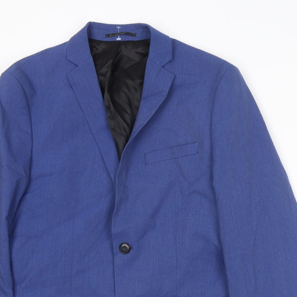 Selected Homme Mens Blue Polyester Jacket Suit Jacket Size 34 Regular