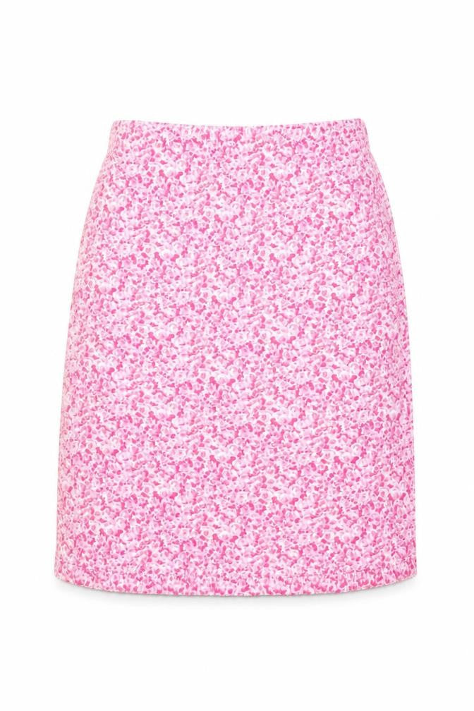 Topshop Womens Pink Floral Cotton A-Line Skirt Size 12 Zip