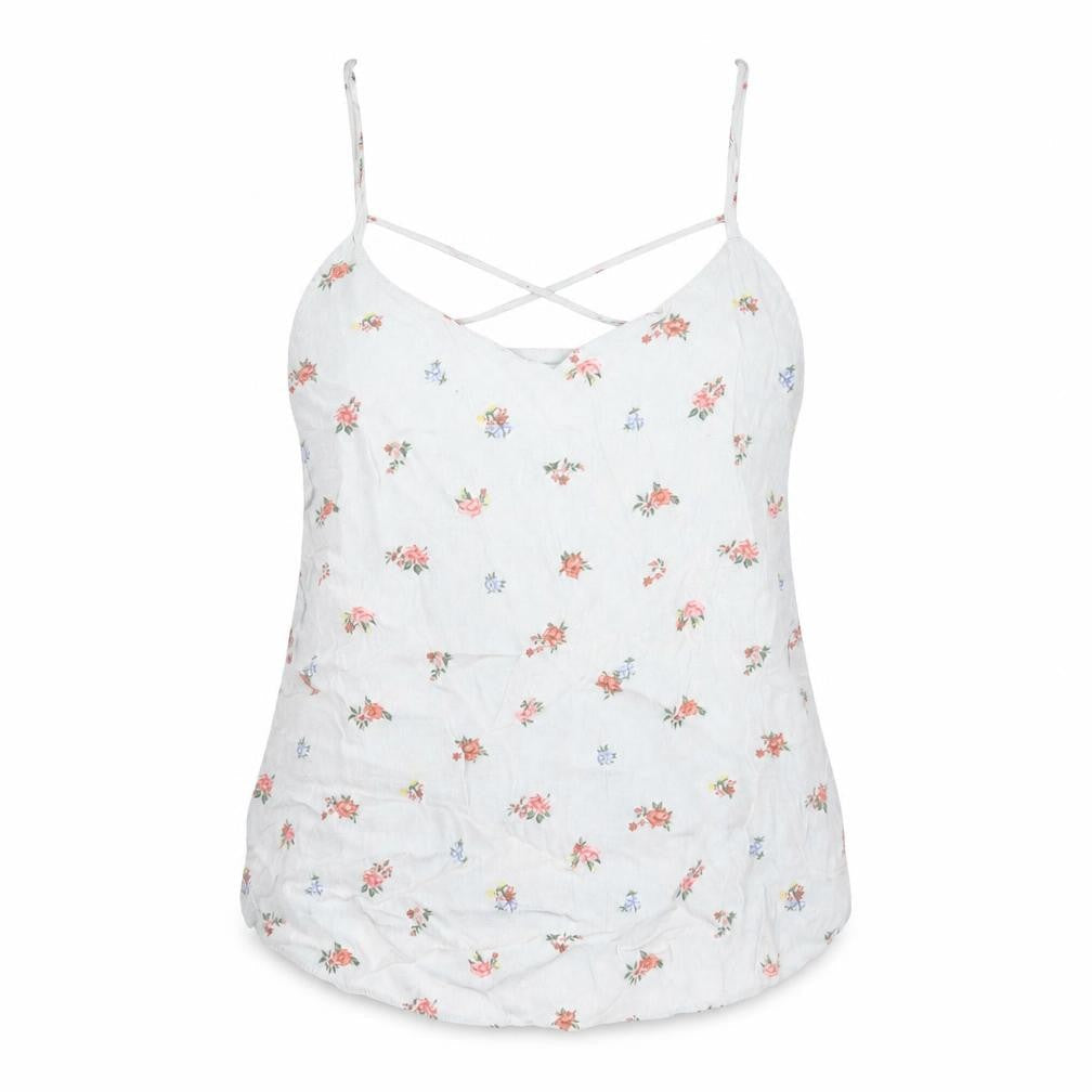 Warehouse Womens Grey Floral Viscose Camisole Tank Size 6 V-Neck
