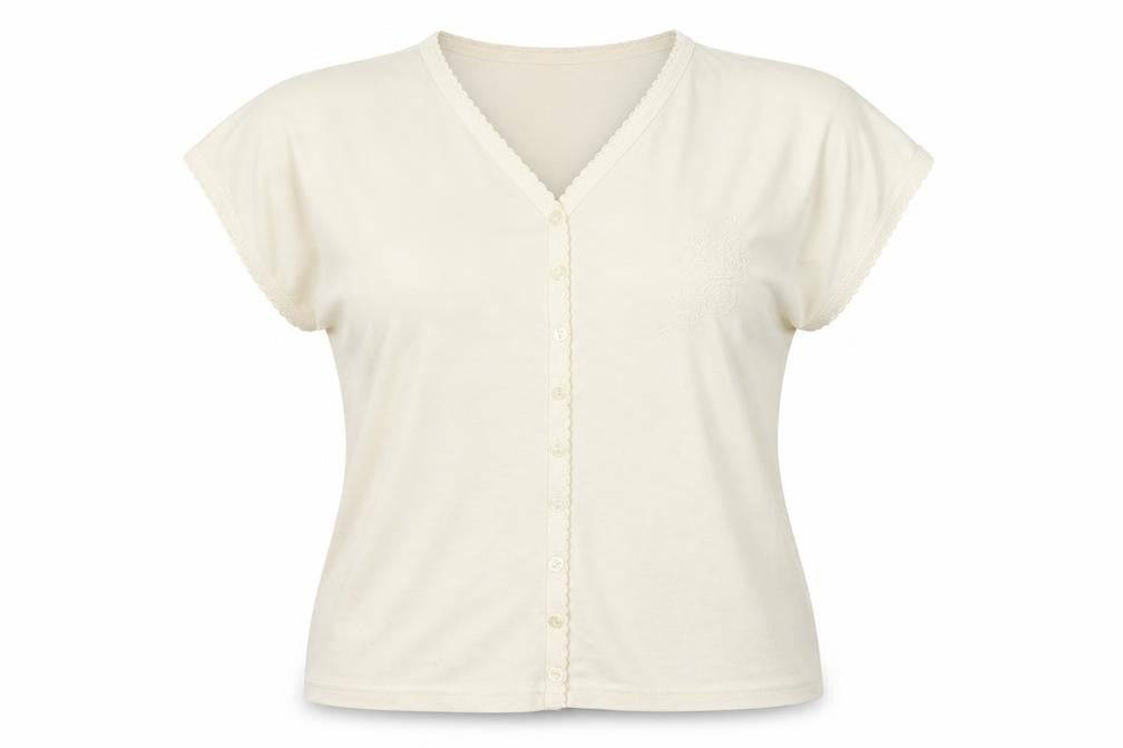 Womens UK Size 14 EWM Beige Polyester Button-Up