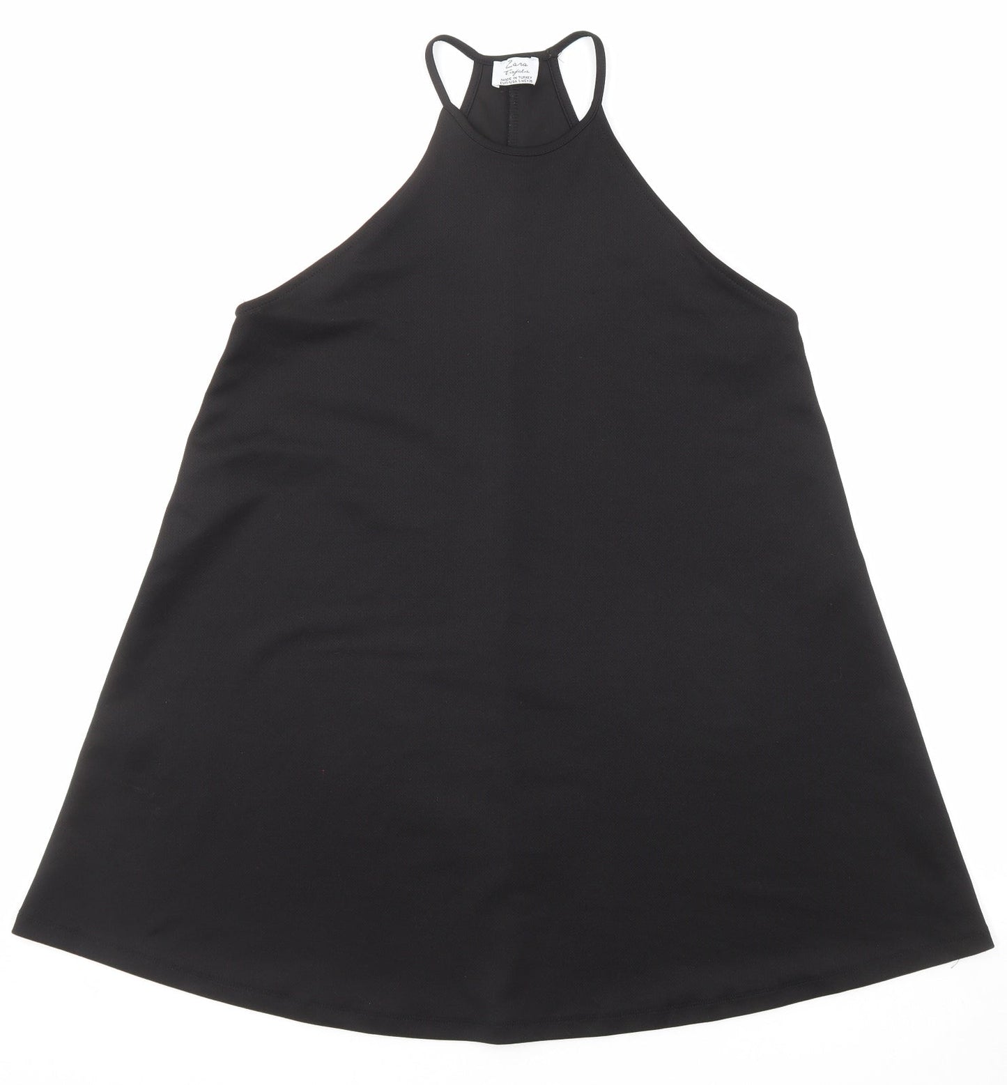 Zara Womens Black Polyester Trapeze & Swing Size S Round Neck Pullover