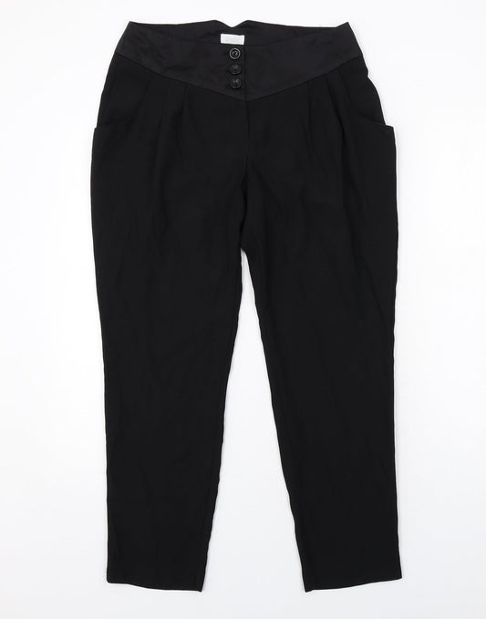 Untold Womens Black Polyester Trousers Size 10 Regular Zip