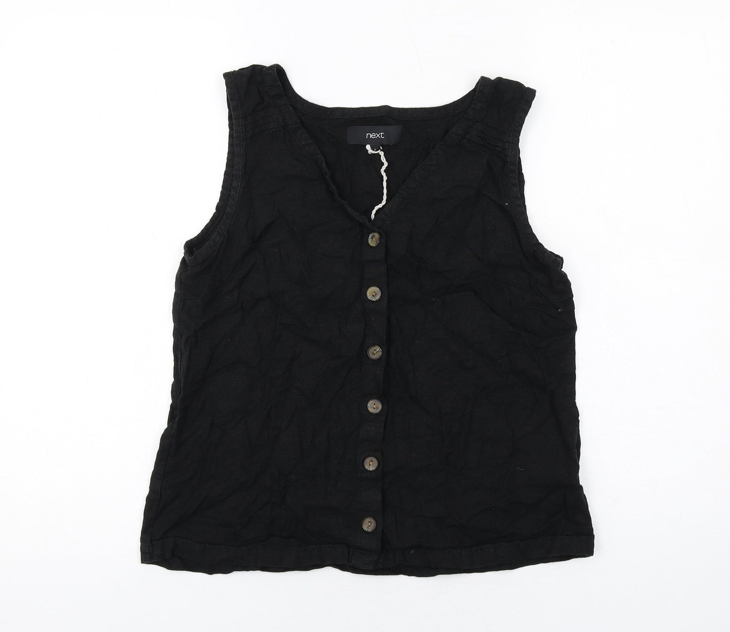 NEXT Womens Black Viscose Basic Tank Size 8 V-Neck