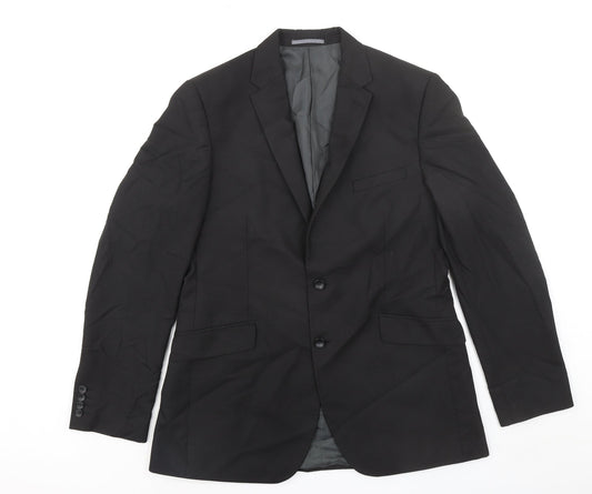 Marks and Spencer Mens Black Polyester Jacket Suit Jacket Size 42 Big & Tall