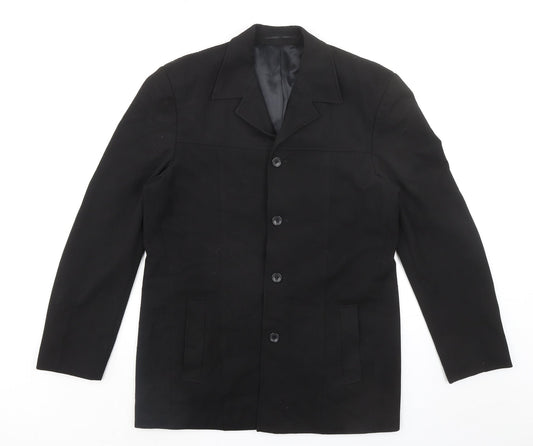 Copperstone Tailoring Mens Black Polyester Jacket Blazer Size 38 Regular