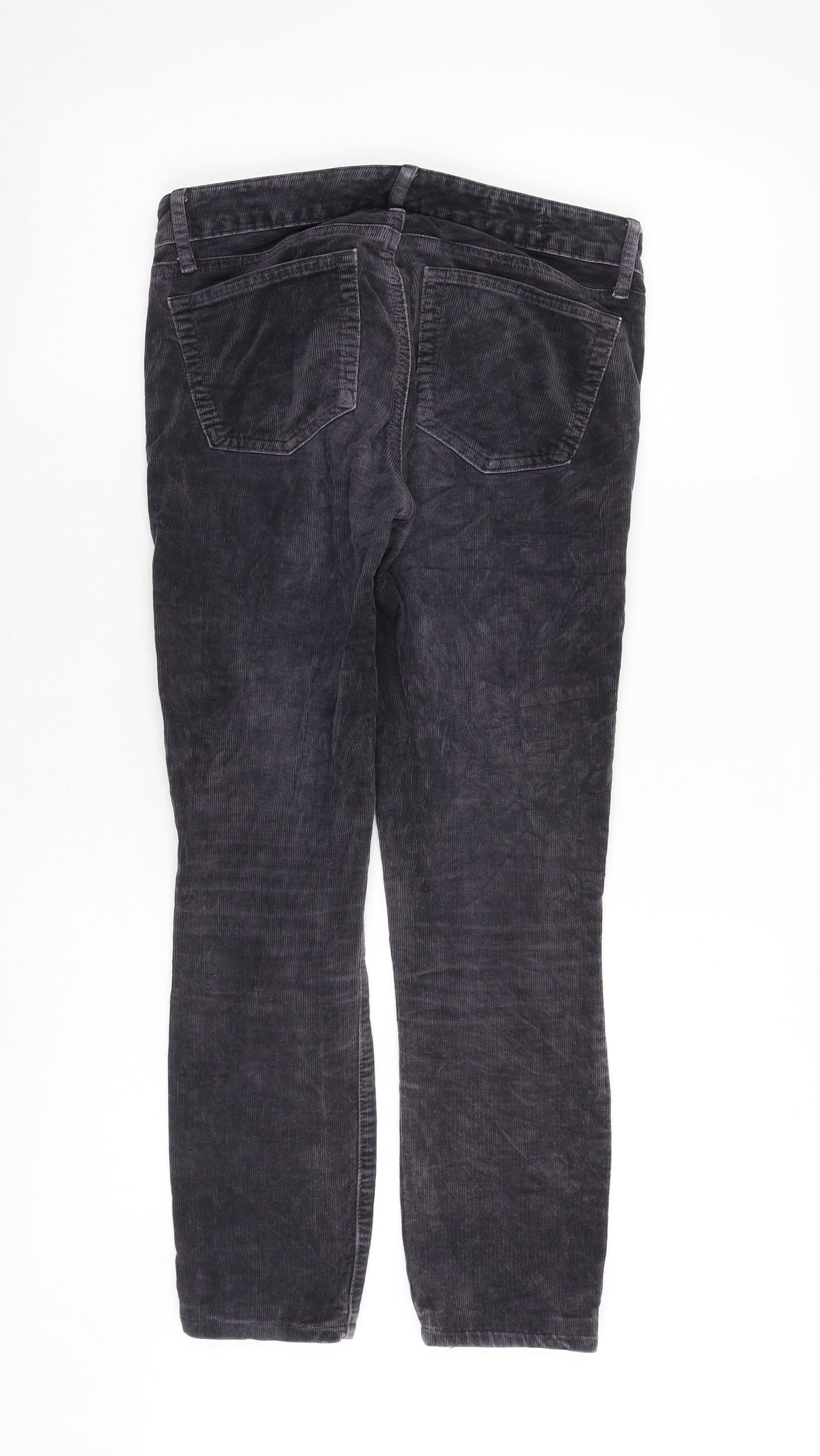 Gap Womens Grey Cotton Trousers Size 25 in Slim Zip