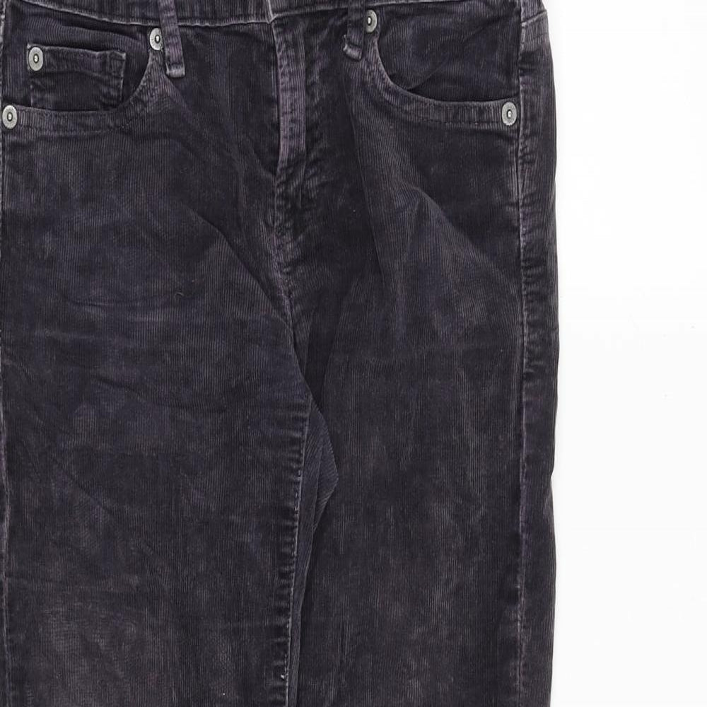 Gap Womens Grey Cotton Trousers Size 25 in Slim Zip
