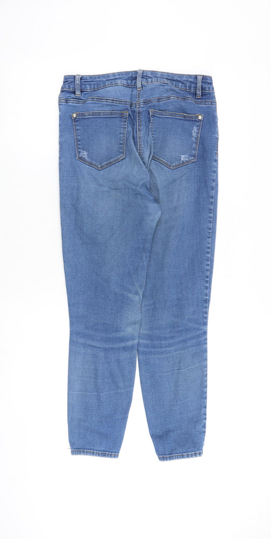 /Denim Womens Blue Cotton Skinny Jeans Size 12 Regular Zip