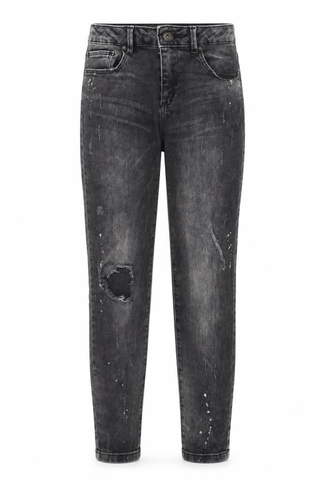 Zara Girls Grey Cotton Skinny Jeans Size 9-10 Years Regular Zip - Paint Splatter